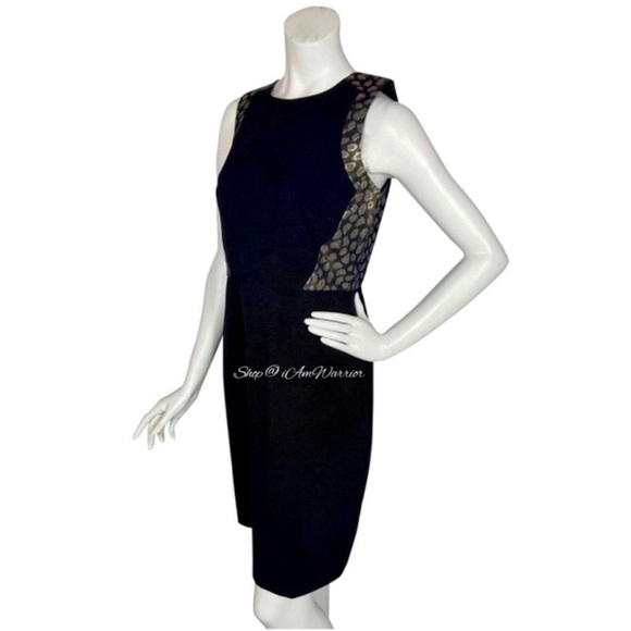 Ann Taylor leopard jacquard black sleeveless sheath dress *shop@iamwarrior - Picture 3 of 9